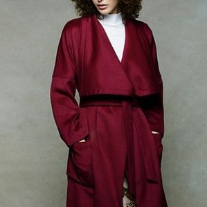 Anthropologie Maroon poncho coat drape